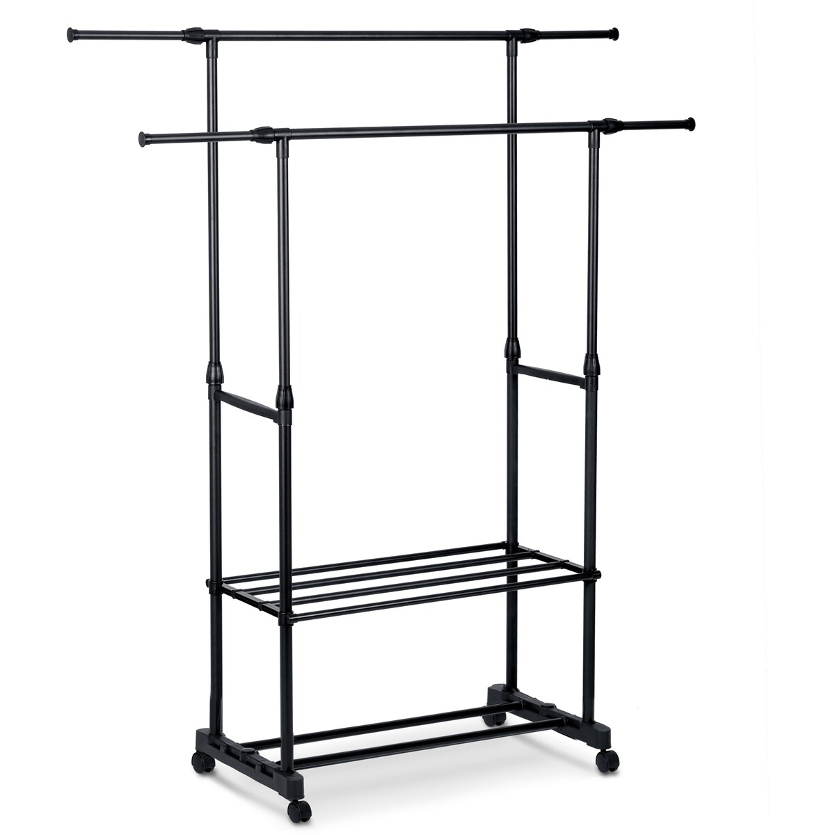 Wieszak na ubrania stojący stojak podwójny kółka Massido