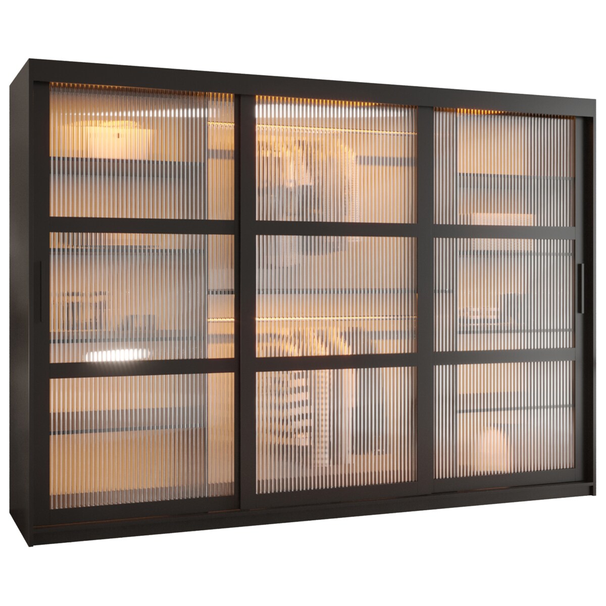 Szafa przesuwna Garderoba FLUTES 250 czarny