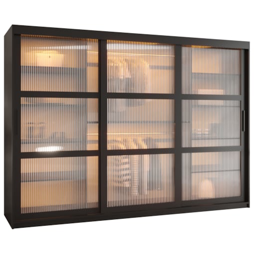 Szafa przesuwna Garderoba FLUTES 250 czarny