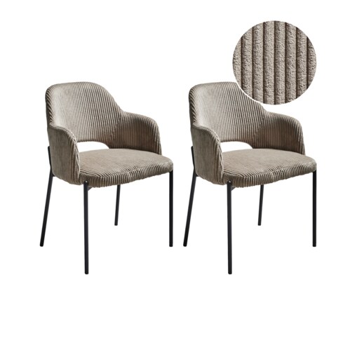 Zestaw 2 krzeseł do jadalni RATON Sztruks Beżowy