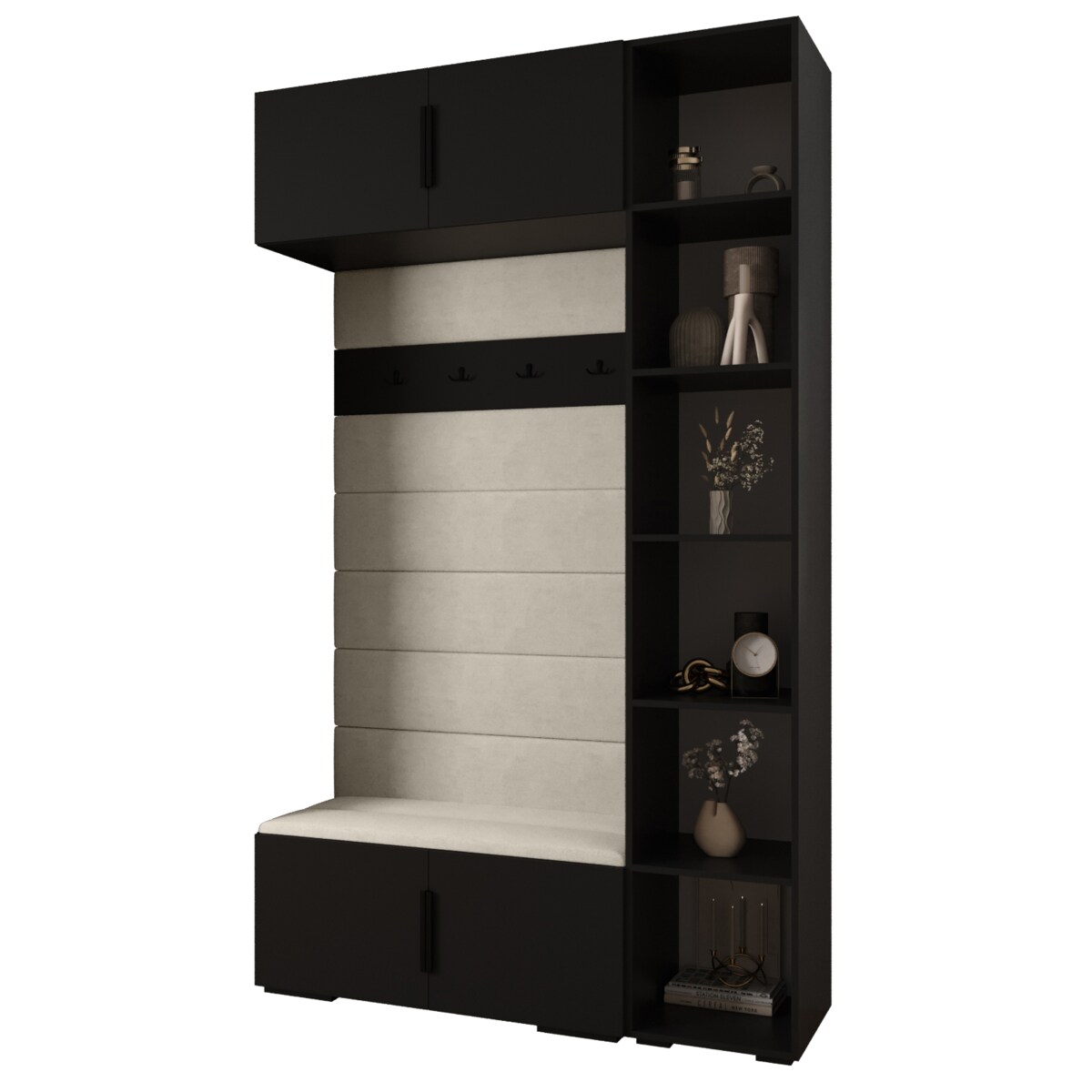 Garderoba do przedpokoju INOVA 1 Z20 czarny+czarny+manila02