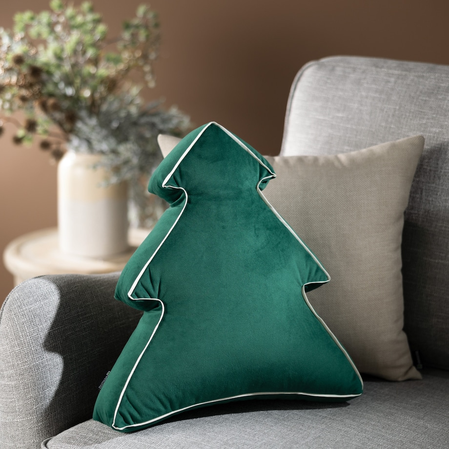 Poduszka Choinka 40x41 cm, butelkowa zieleń, 40x41x8cm, Christmas