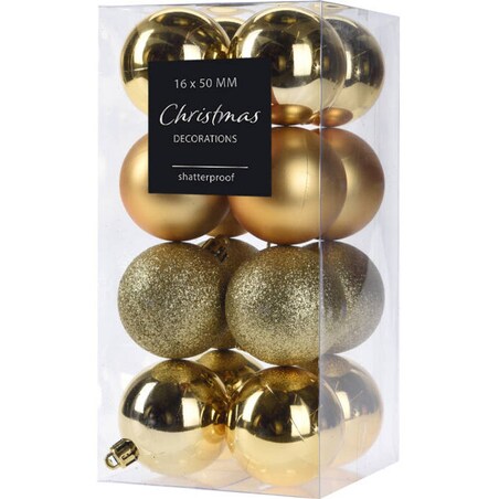 Zestaw bombek na choinkę, 16 sztuk, Ø 5 cm