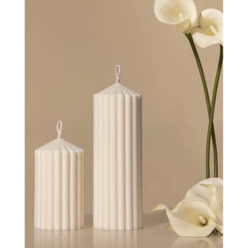 Zestaw świec sojowych Pillarr – ręcznie wykonane świece o nowoczesnym, geometrycznym designie