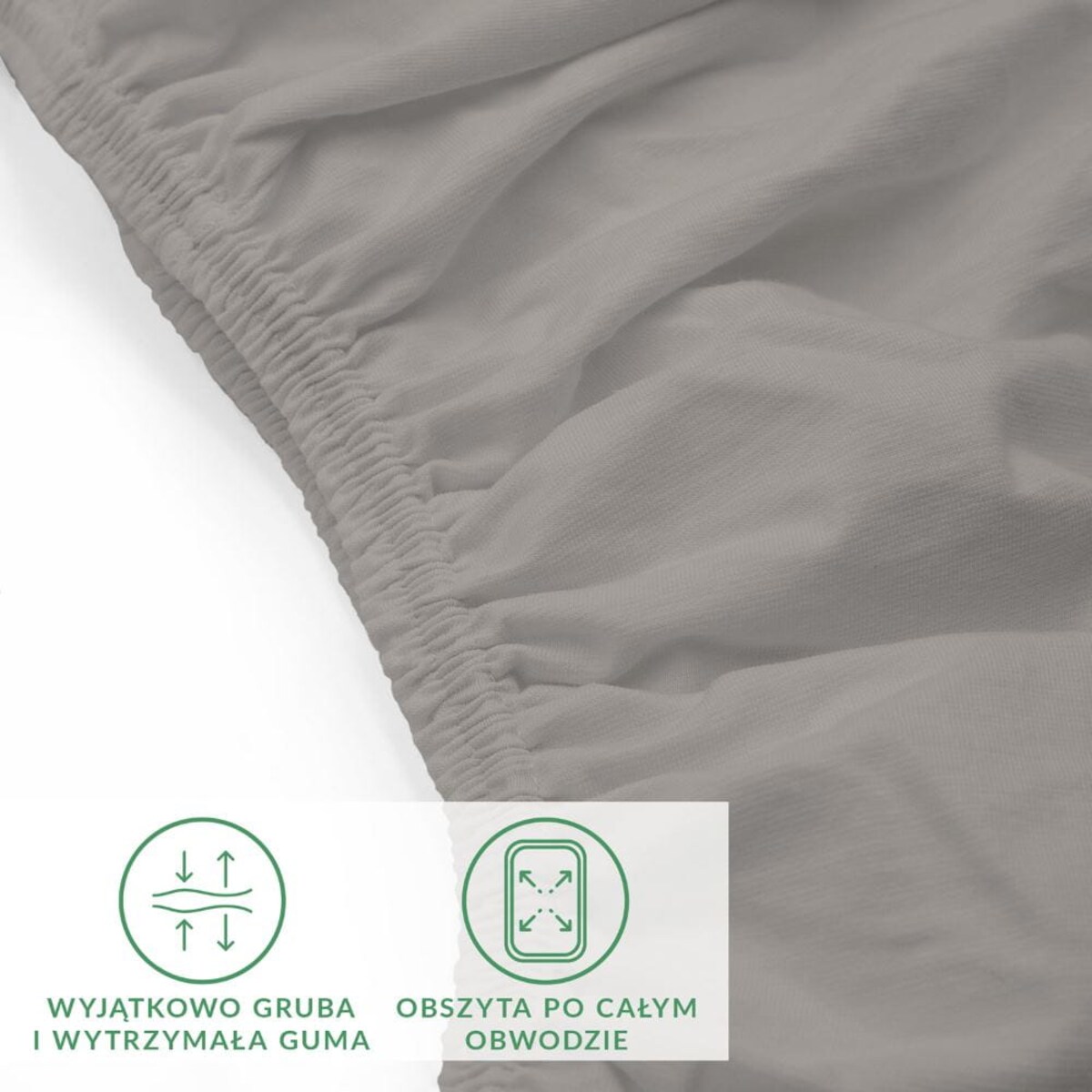 Prześcieradło z bawełny jersey z elastanem z gumką 200x220 kolor popiel