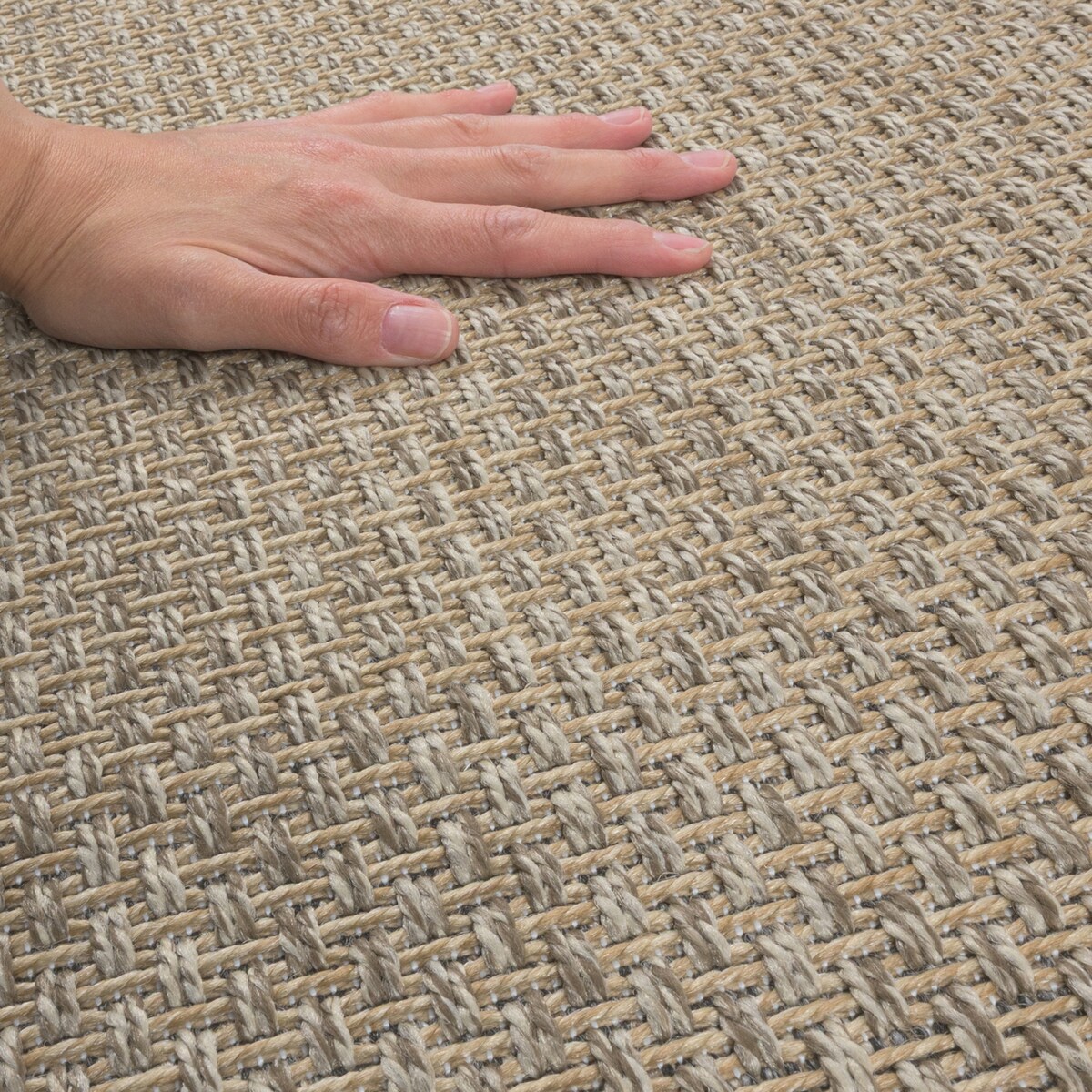 Chodnik płasko tkany Roma 68x114 cm Kratka Beżowy