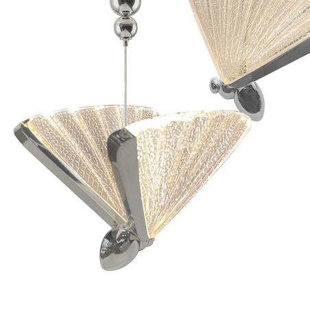Lampa sufitowa wisząca Light Prestige Mariposa chrom LED CCT 3000, 4000, 6000 (regulowana) 1 szt.