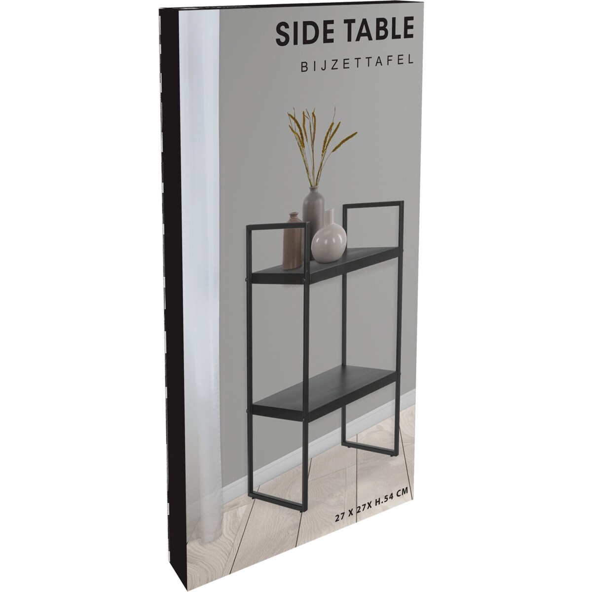 Stolik kawowy loftowy FILI, metalowy, 27 x 27 x 54 cm