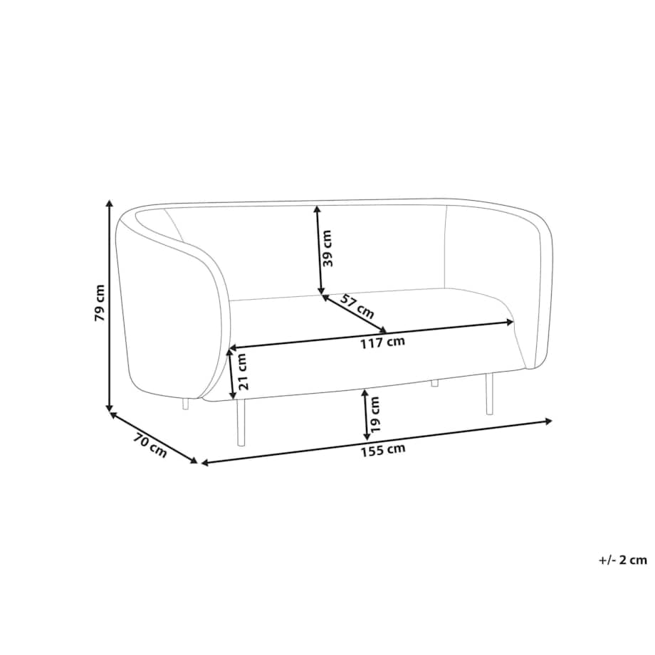 Sofa LOEN Beżowoszary dla 2 osób