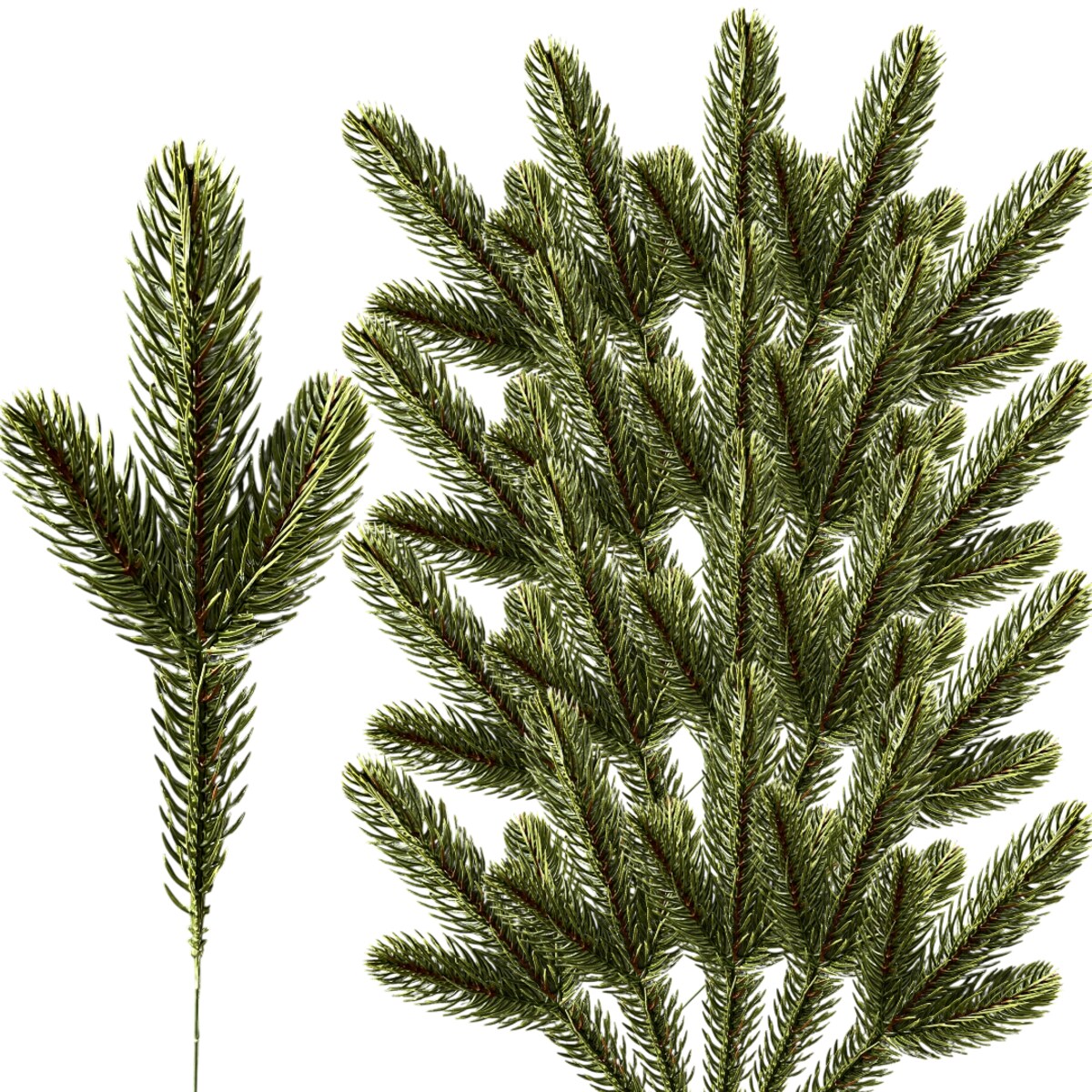 20x Gałązki świerkowe DUŻE piki sztuczne 20 sztuk zielone zestaw do stroika wianek