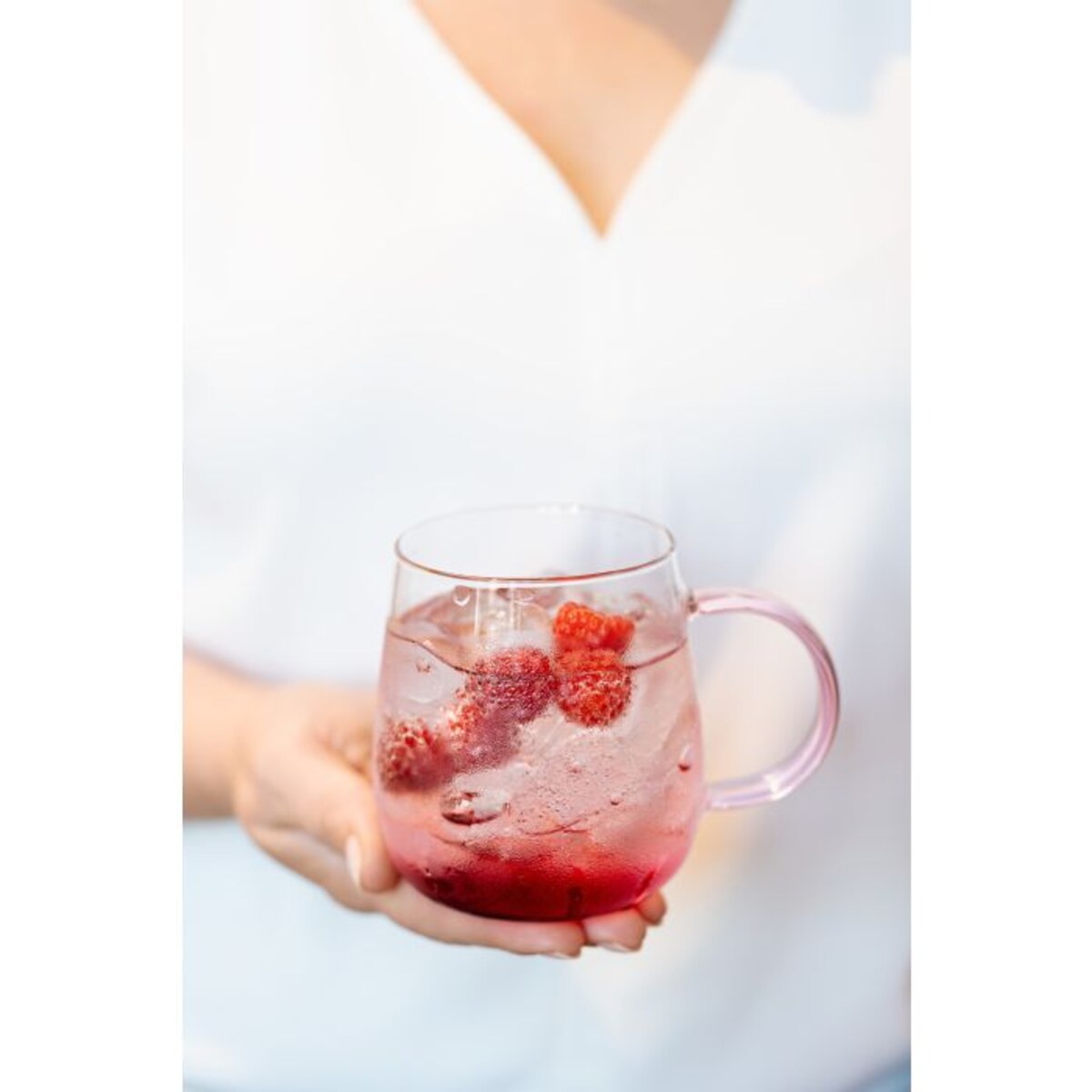 Komplet 2 szklanek z różowym uchem 400 ml Bolla 1166