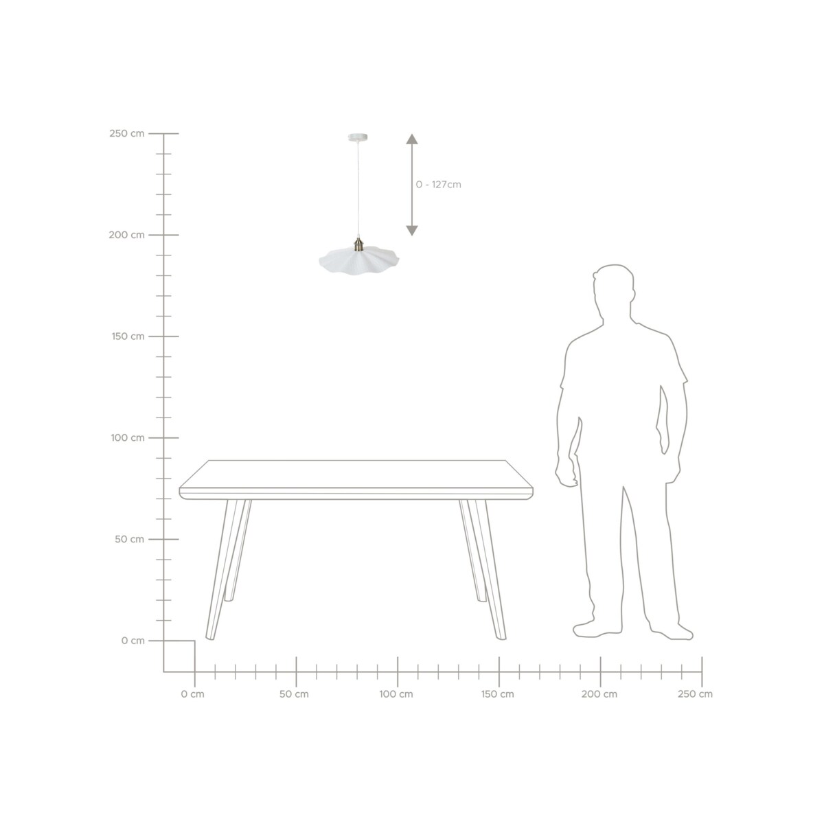 Lampa wisząca metalowa biała PHILS