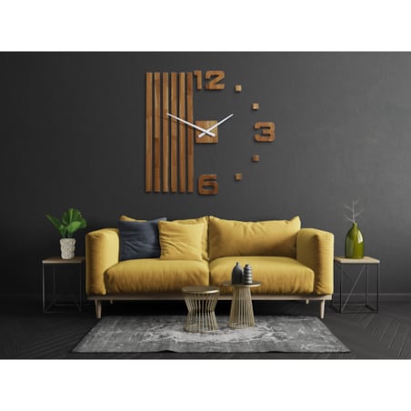 Drewniany zegar ścienny dębowy LAMELE 100cm