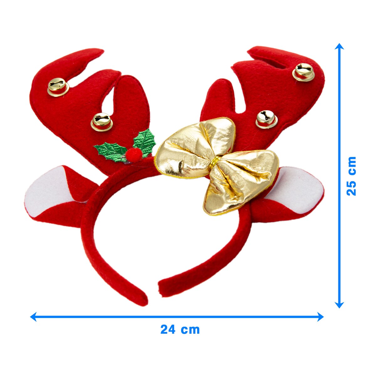 Opaska Na Głowę Rogi Renifera 24X25 Cm Święta Mikołajki Ozdoba Do Włosów Czerwone