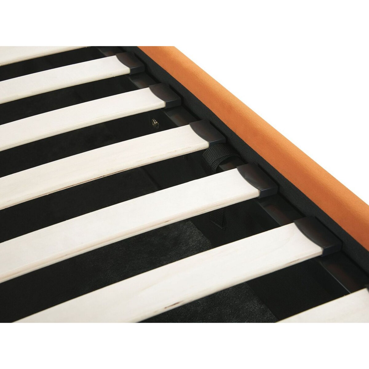 Łóżko z pojemnikiem welurowe 180 x 200 cm pomarańczowe ROUEN