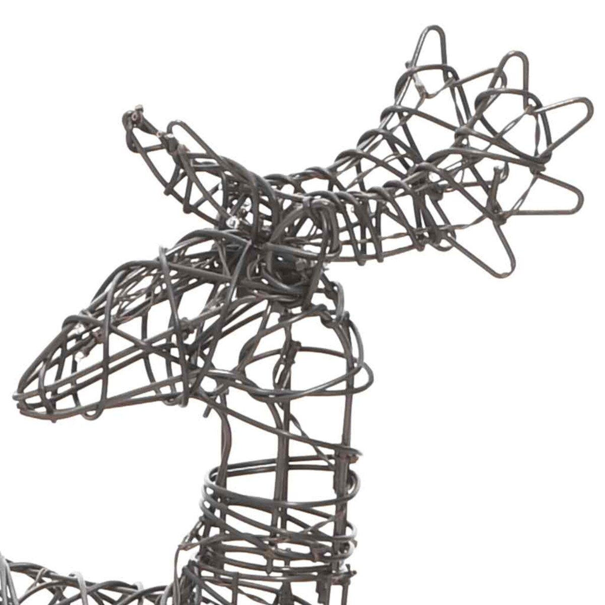 vidaXL Świąteczne renifery z saniami, 160 ciepłych białych LED, rattan