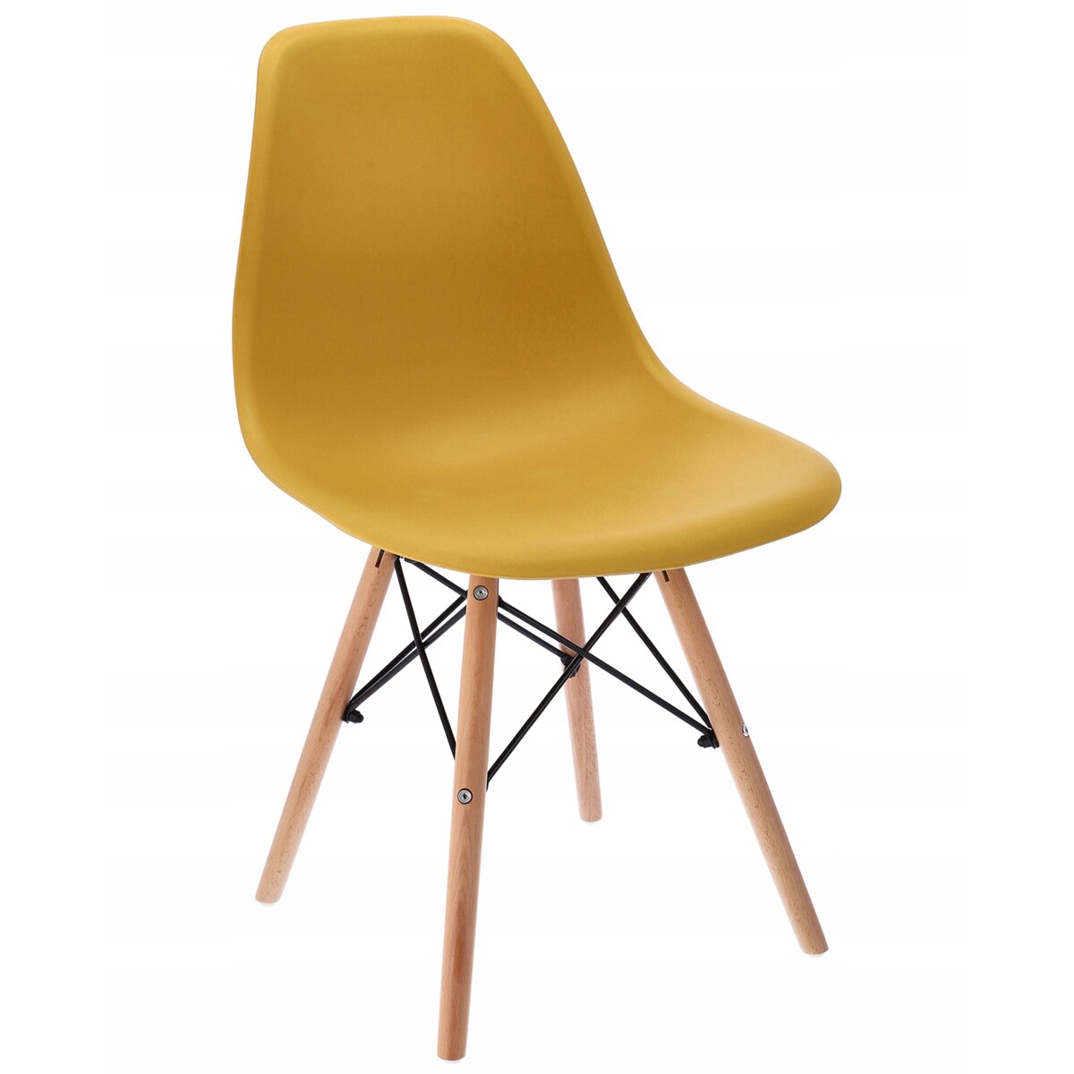 Krzesło skandynawskie eleganckie EVA musztardowe