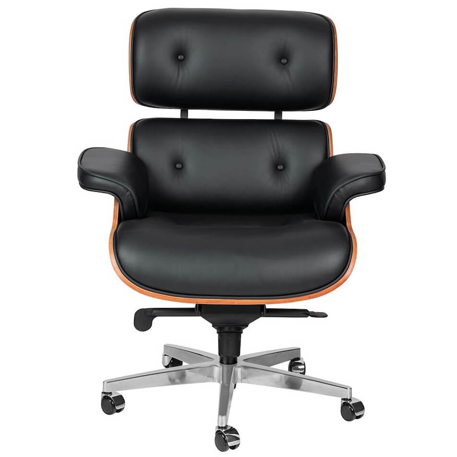 Regulowany fotel Lounge KH1501100156 Gubernator czarny orzech do biura