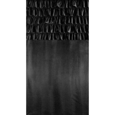Zasłona Zaciemniająca WELUROWA Gotowa na TAŚMIE z FALBANAMI 140 x 270 CZARNA