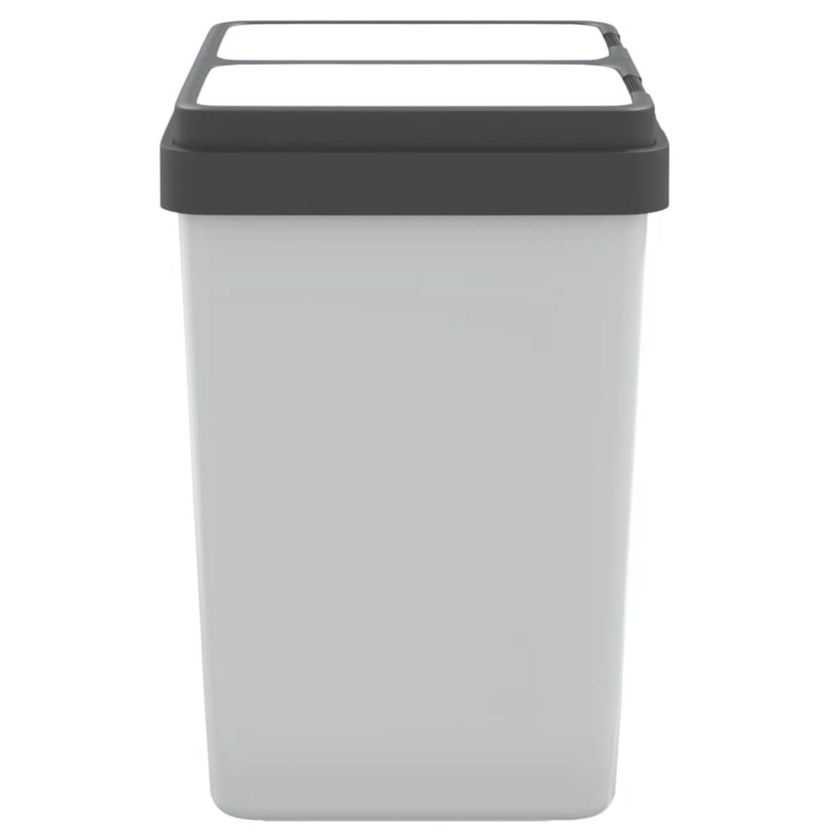 vidaXL Podwójny kosz na śmieci, biały, 2x25 L