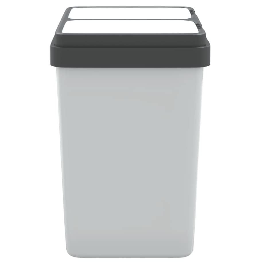 vidaXL Podwójny kosz na śmieci, biały, 2x25 L