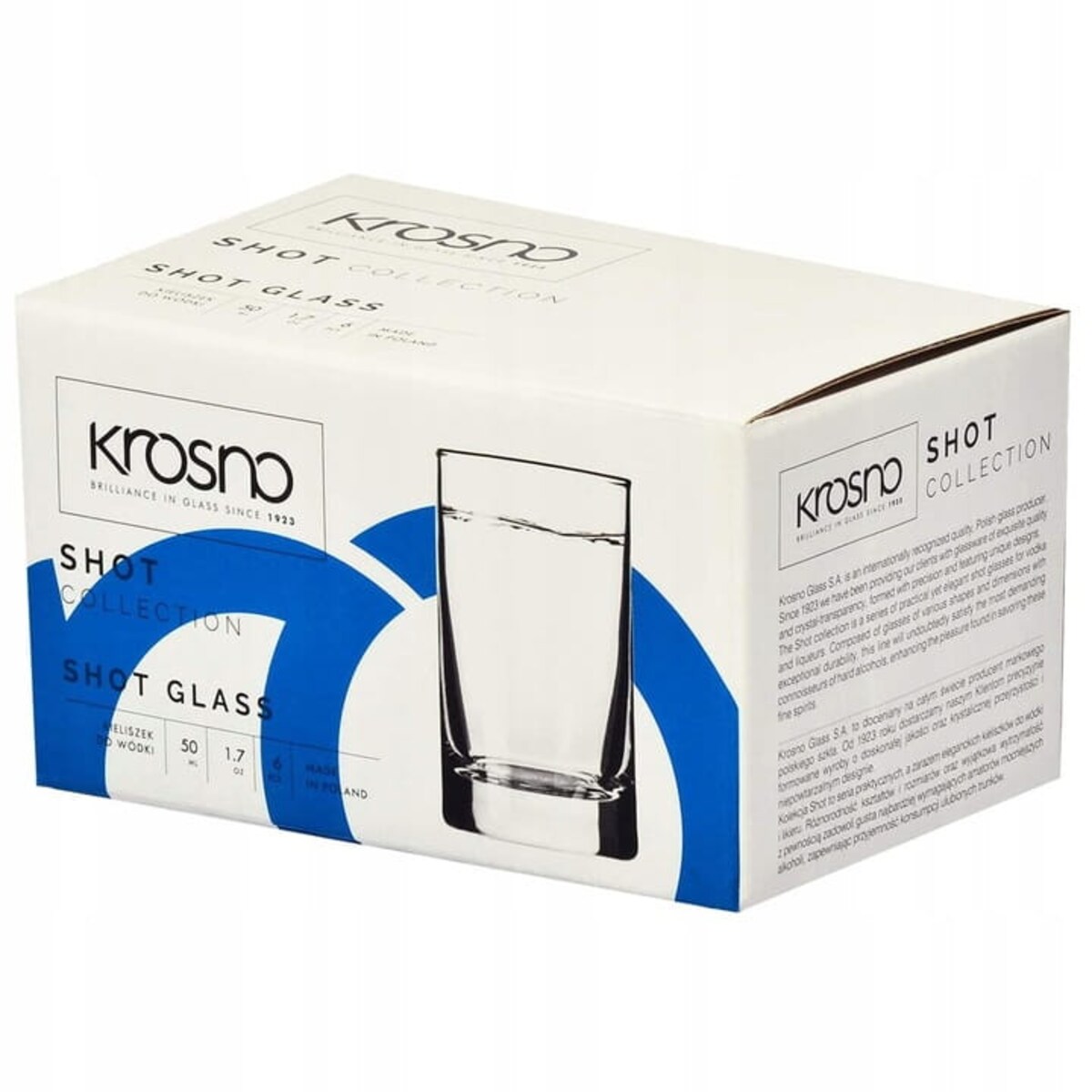 Kieliszki do Wódki Shotów Nalewki Shot Krosno 6 szt 50 ml Tradycyjne Zestaw