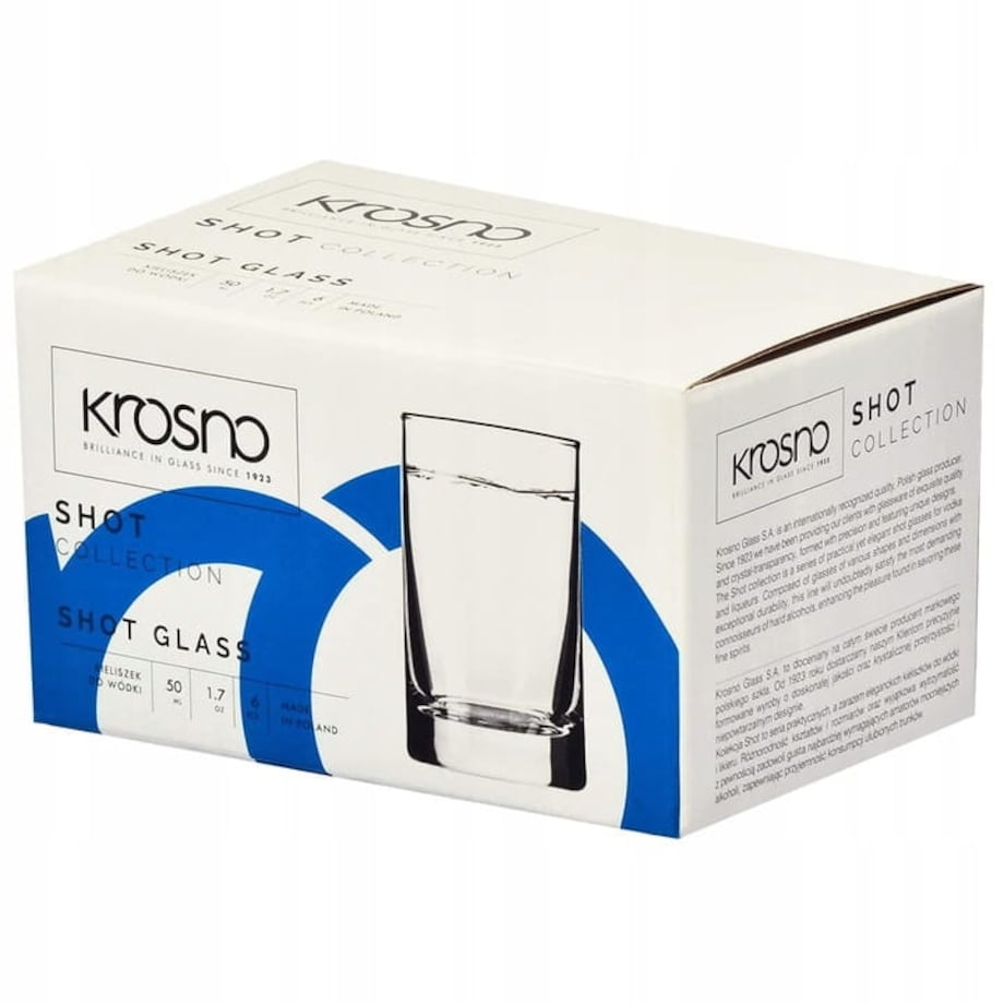 Kieliszki do Wódki Shotów Nalewki Shot Krosno 6 szt 50 ml Tradycyjne Zestaw