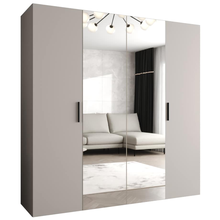 Szafa uchylna otwierana BARI 2 200 wys. 202 cm Kaszmir + u. Czarny