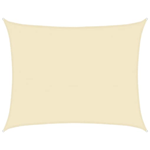 vidaXL Żagiel przeciwsłoneczny, 160 g/m², kremowy, 6x7 m, HDPE