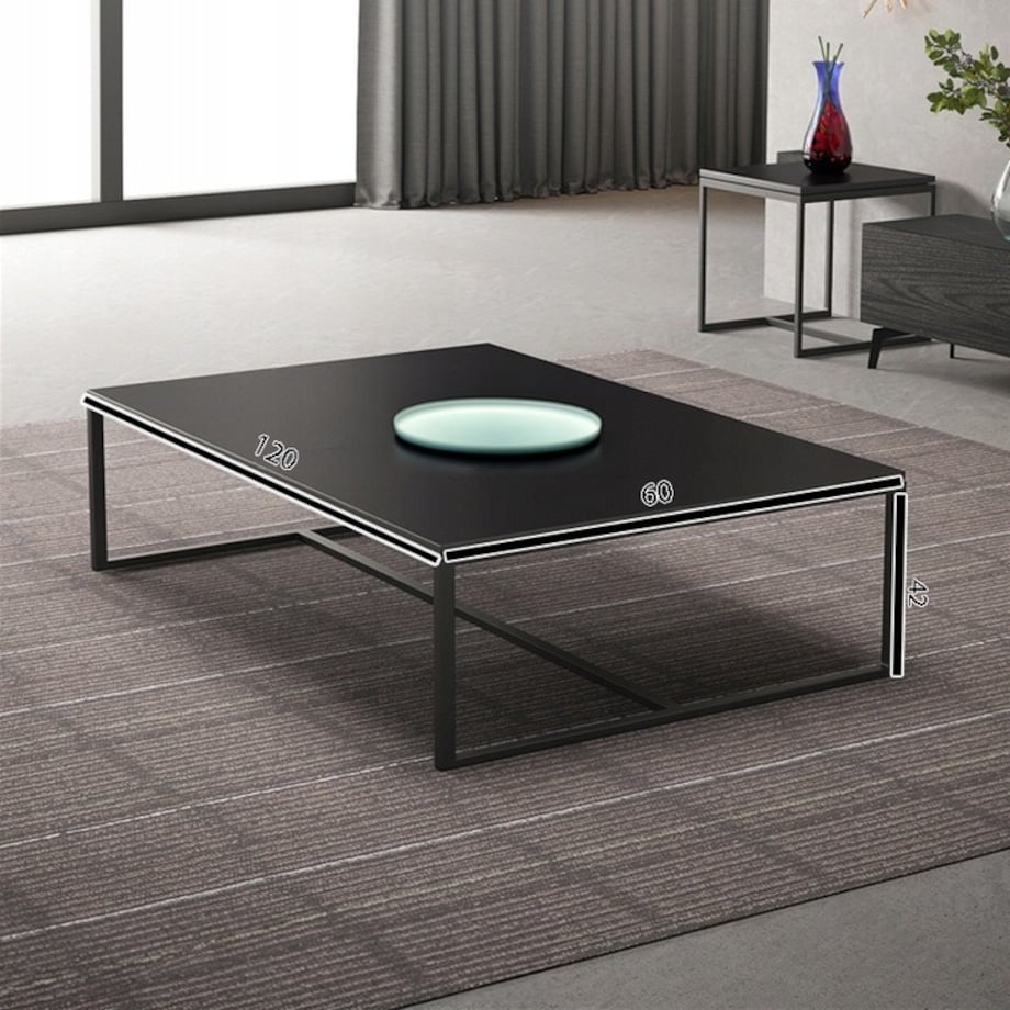Ława stolik kawowy nowoczesny prostokątny 120 cm czarny industrialny loft