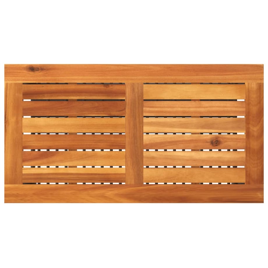 vidaXL Stolik ogrodowy, czarny, 70x38x42 cm, polirattan i akacja