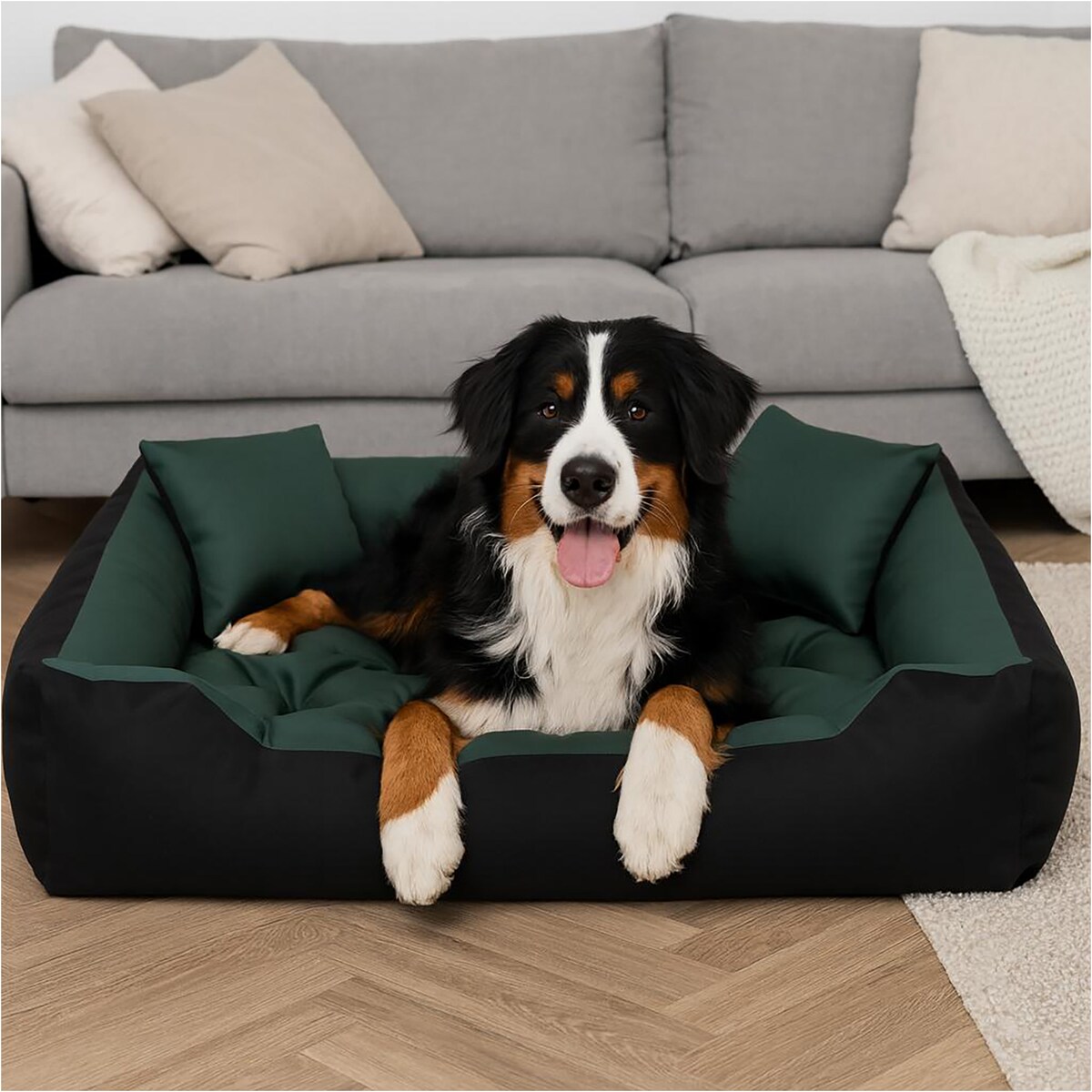 Legowisko Dla Psa Wodoodporne Posłanie Kanapa Sofa 130X105 Cm Zielone