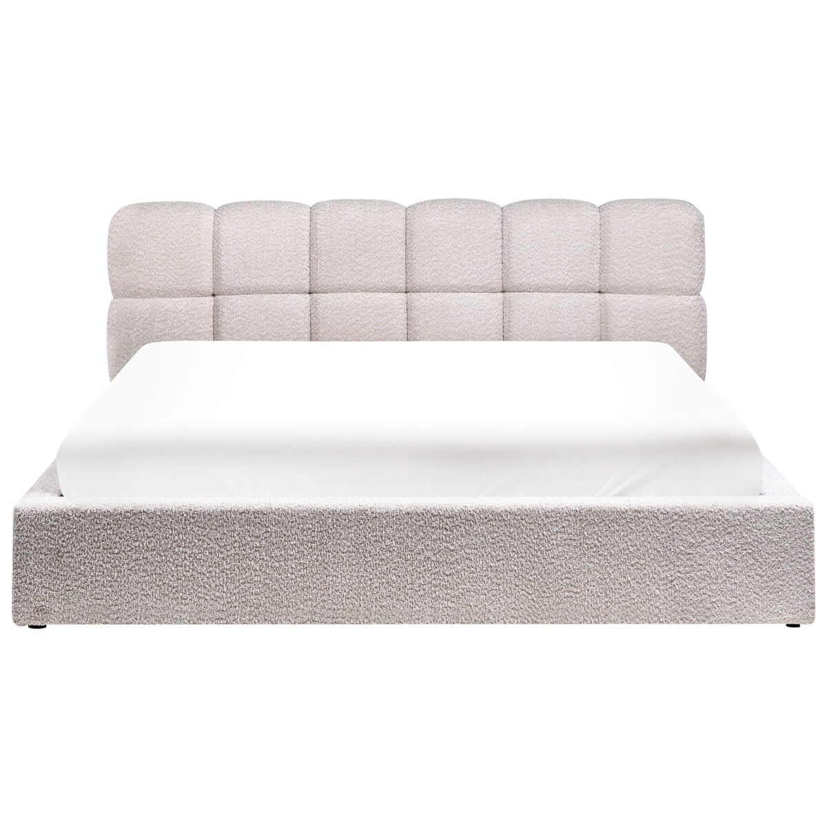 Łóżko z pojemnikiem Boucle BASTON 180 x 200 cm Jasnobeżowy