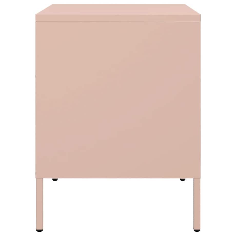 vidaXL Szafka nocna, różowa, 36x39x50,5 cm, stal