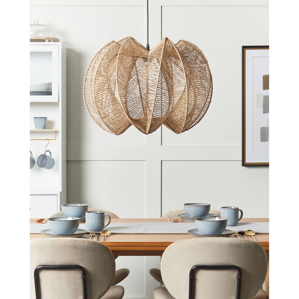 Lampa wisząca MANINGA Papierowa plecionka Jasnobrązowy