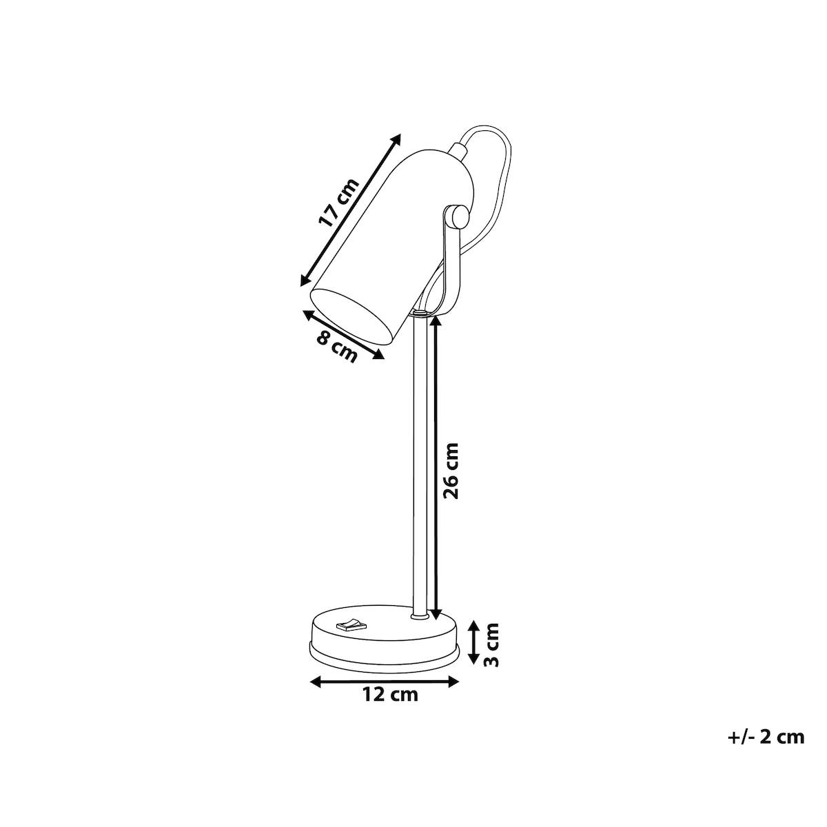 Lampa biurkowa TYRIA Regulowana Metal Czarny