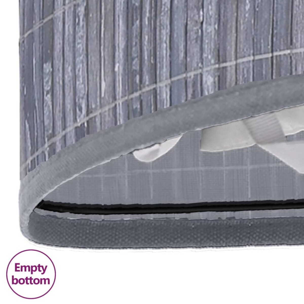 vidaXL Bambusowy kosz na pranie, narożny, szary, 60 L