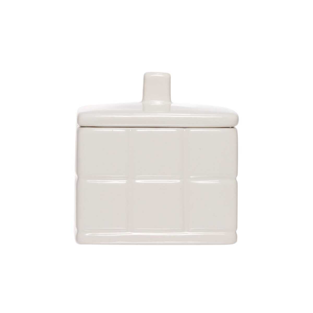 Ceramiczny pojemnik na akcesoria łazienkowe TORINO, 9 x 9 x 10 cm