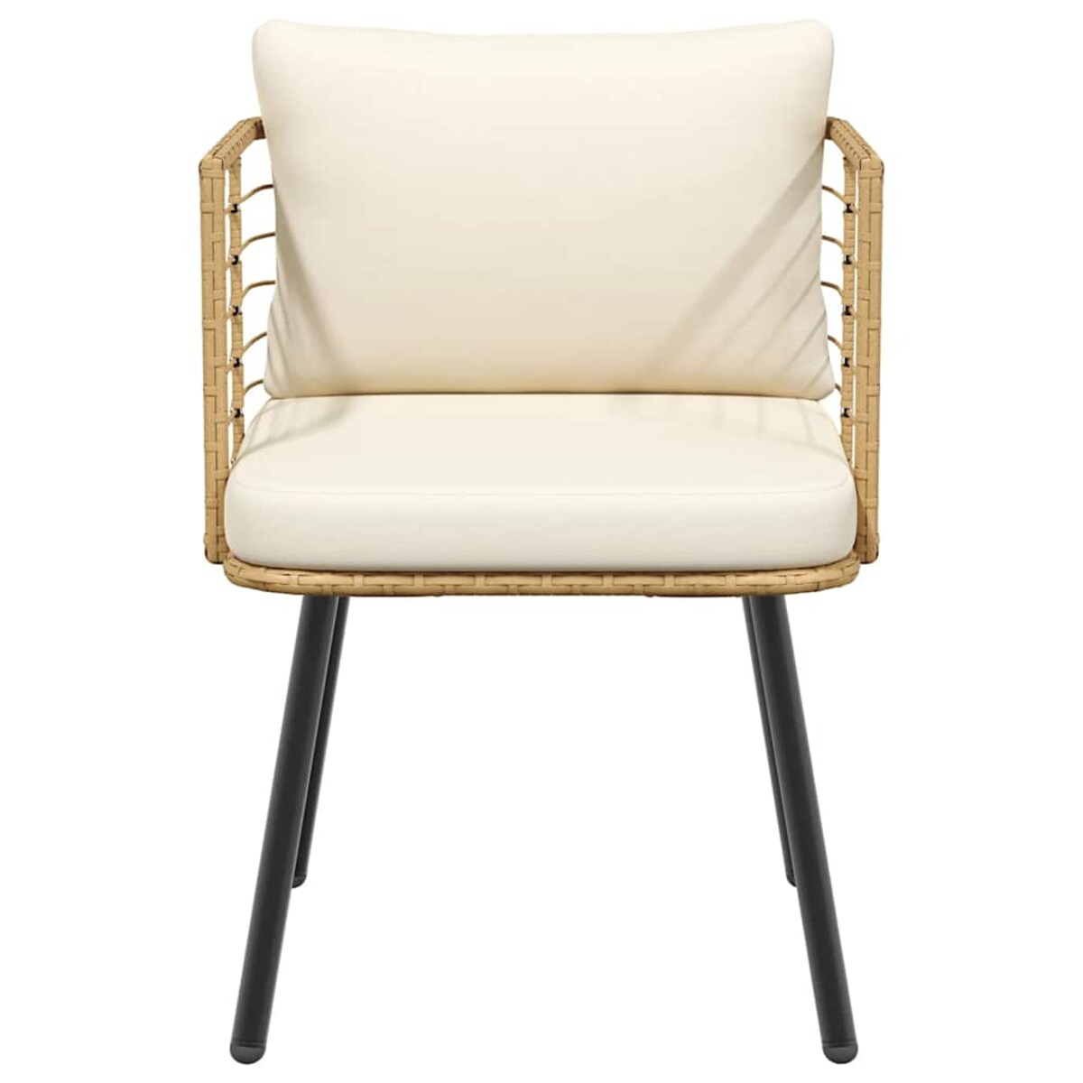 vidaXL Krzesło ogrodowe z poduszkami Naturalny polirattan