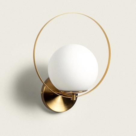 Lampa ścienna kinkiet z metalu i szkła Halm