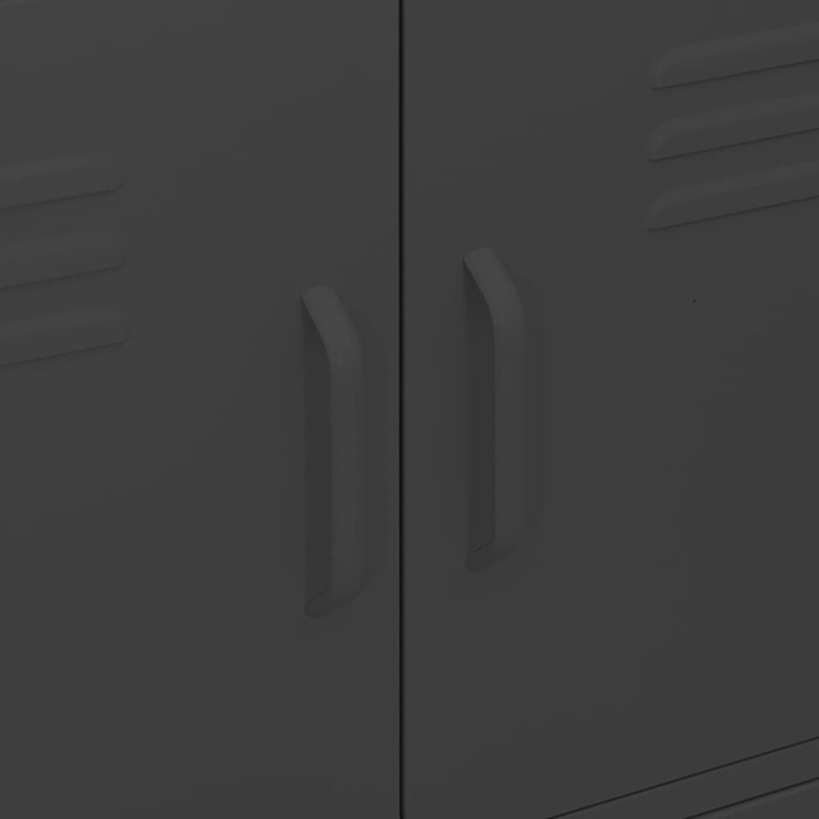 vidaXL Szafka, czarna, 80x35x101,5 cm, stalowa