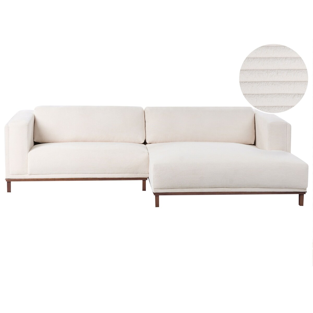 Narożnik dla 4 osób VENG Sztruks Jasnobeżowy