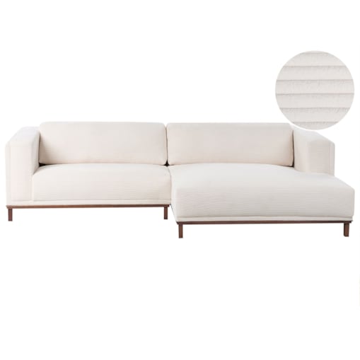 Narożnik dla 4 osób VENG Sztruks Jasnobeżowy