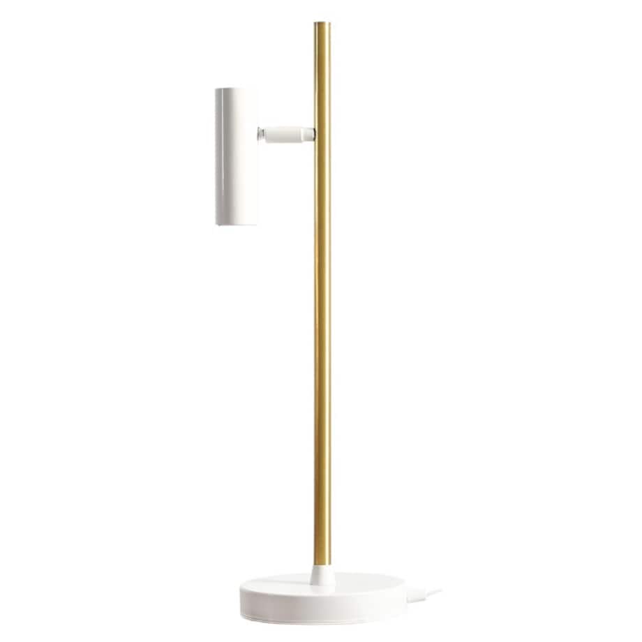 Stołowa lampa biurkowa TREVO 1097B40 Aldex regulowana lampka stojąca biała mosiądz