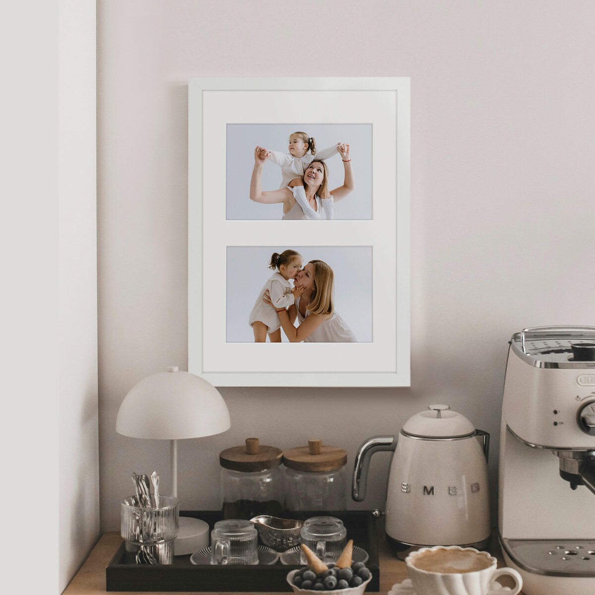 Ramka na 2 zdjęcia 10x15 cm foto galeria zdjęć multirama biała 21x30 cm FRAMAI