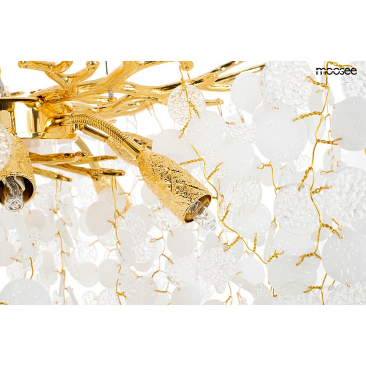 Designerska lampa wisząca Riviera MSE010100392 Moosee glamour kryształowa złota