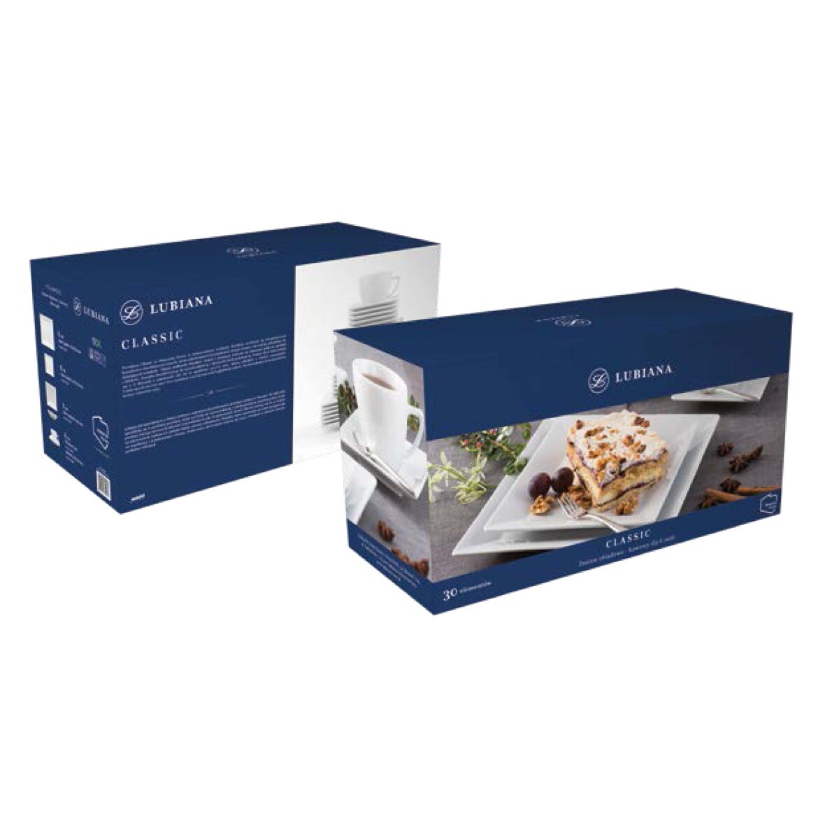 Zestaw obiadowo-kawowy dla 6 osób 30 el. Classic biały LB16 (0000)