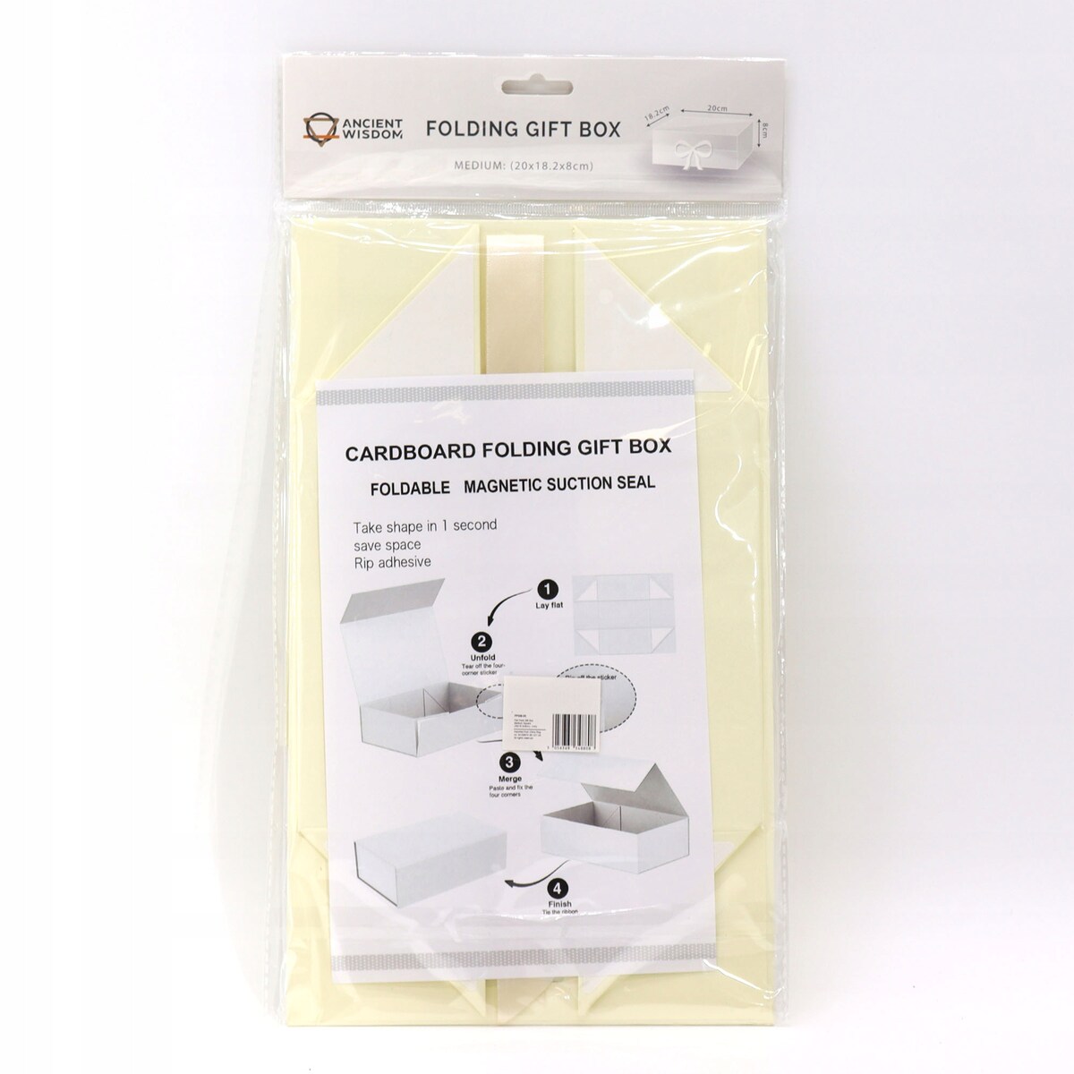 Płaskie Pudełko Prezentowe KREMOWE NA PAKOWANIE PREZENTU box 20x18x8cm