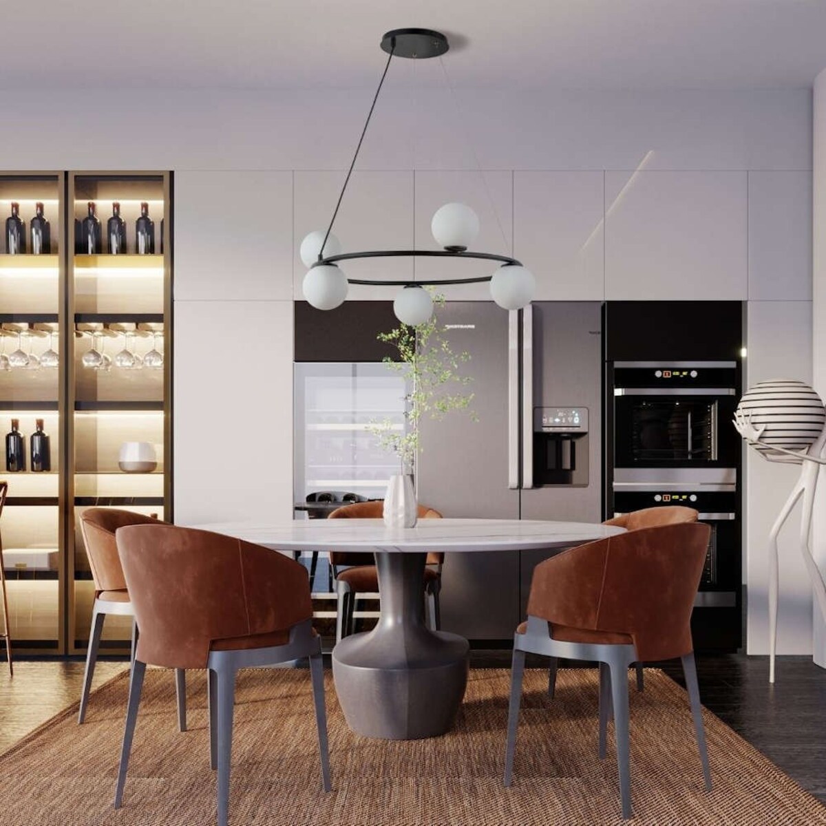 Nowoczesny żyrandol GAMA KOŁO Sigma szklane kule czarne