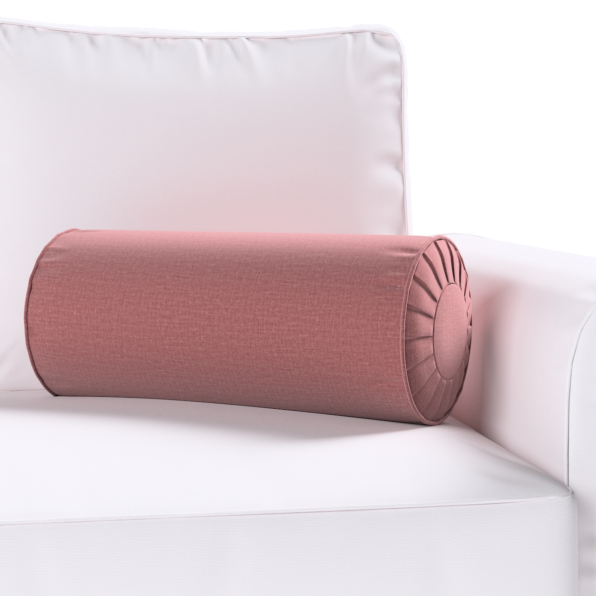 Poduszka wałek z zakładkami, jasna śliwka - welwet, Ø20 x 50 cm, Ingrid